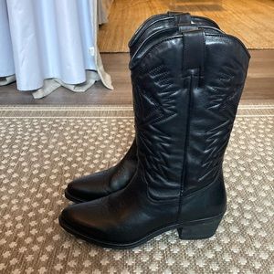 Steve Madden Black Cowboy Boots